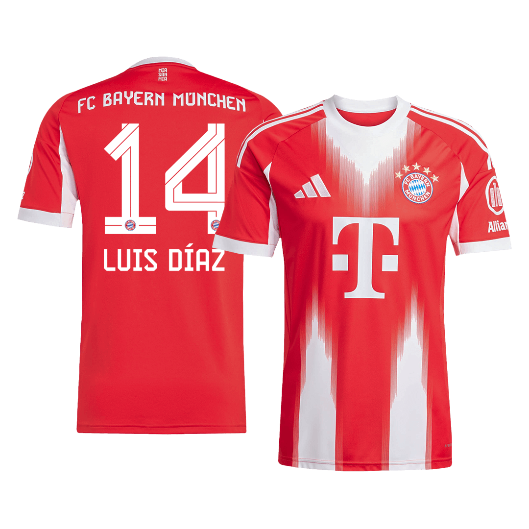 Maillot de football Luis Diaz #14 Bayern Munich Domicile 2025/26 Rouge