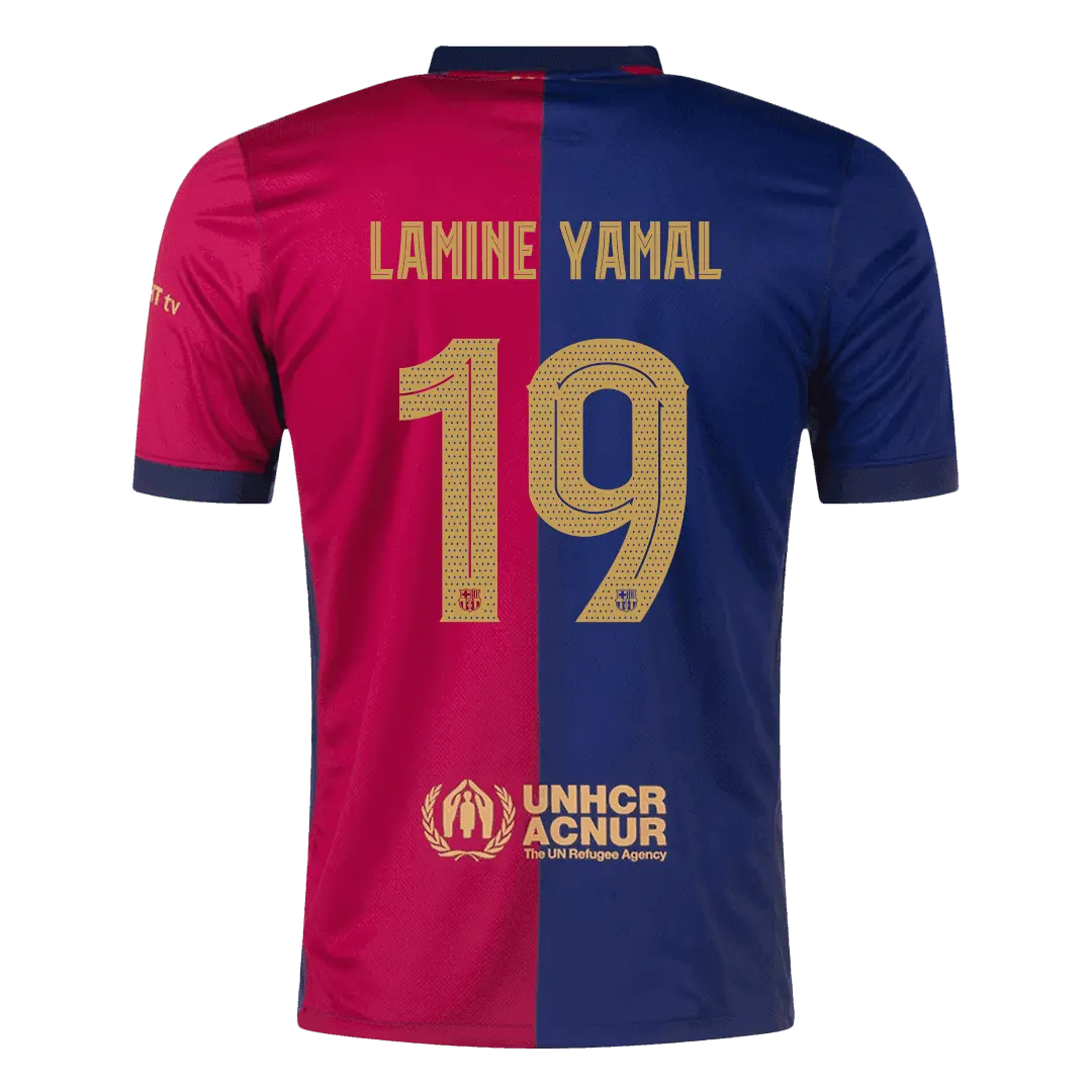 Maillot de football domicile LAMINE YAMAL #19 Barcelone 2024/25 - UCL