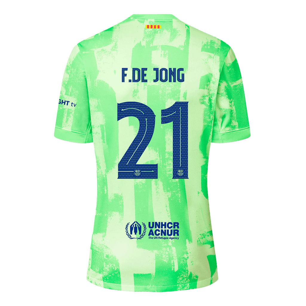 Maillot de football F.DE JONG #21 Barcelone Third Extérieur 2024/25 - UCL£¨Logo Spotify sans texte£©