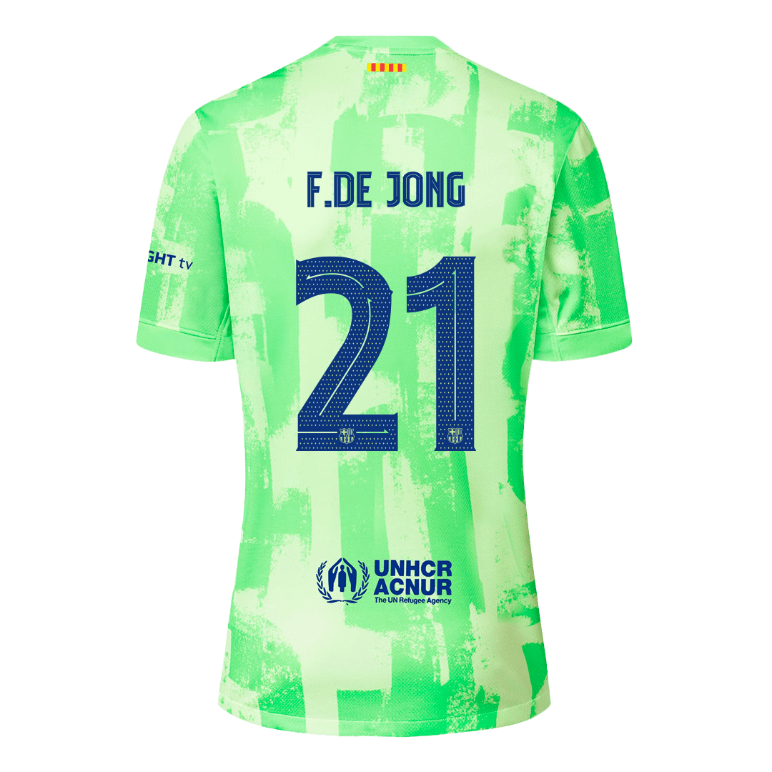 Maillot de football F.DE JONG #21 Barcelone Third Extérieur 2024/25 - UCL£¨Logo Spotify sans texte£©