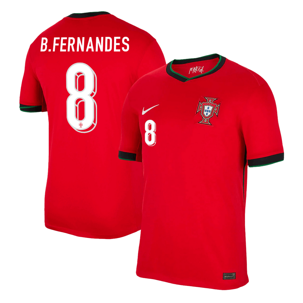 Soccer Kits B.FERNANDES #8 Portugal Home Soccer Jersey Euro 2024