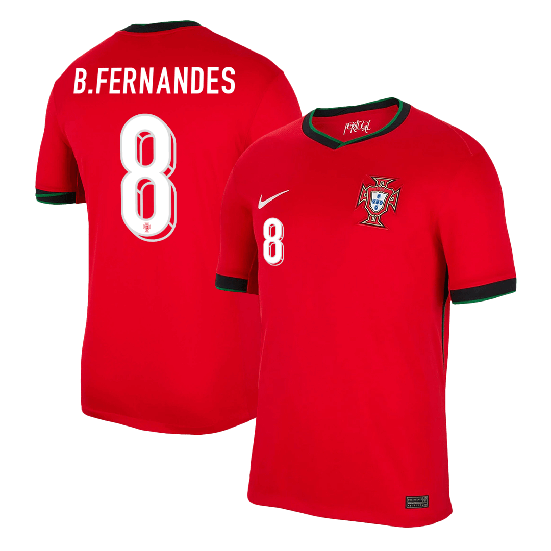 Soccer Kits B.FERNANDES #8 Portugal Home Soccer Jersey Euro 2024