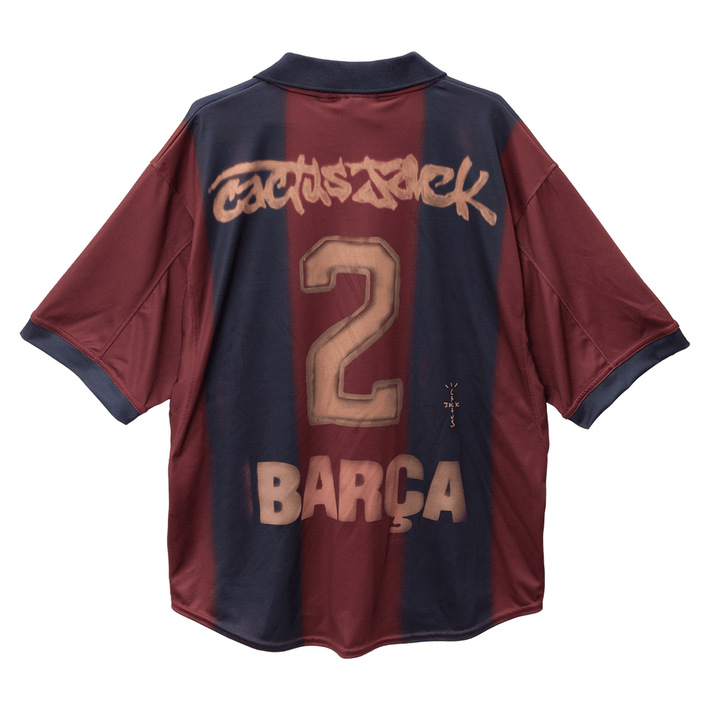 Maillot de football rétro domicile Barcelone X CJ 2000/01 rouge et bleu