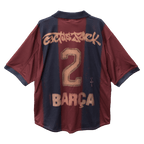 Maillot de football rétro domicile Barcelone X CJ 2000/01 rouge et bleu