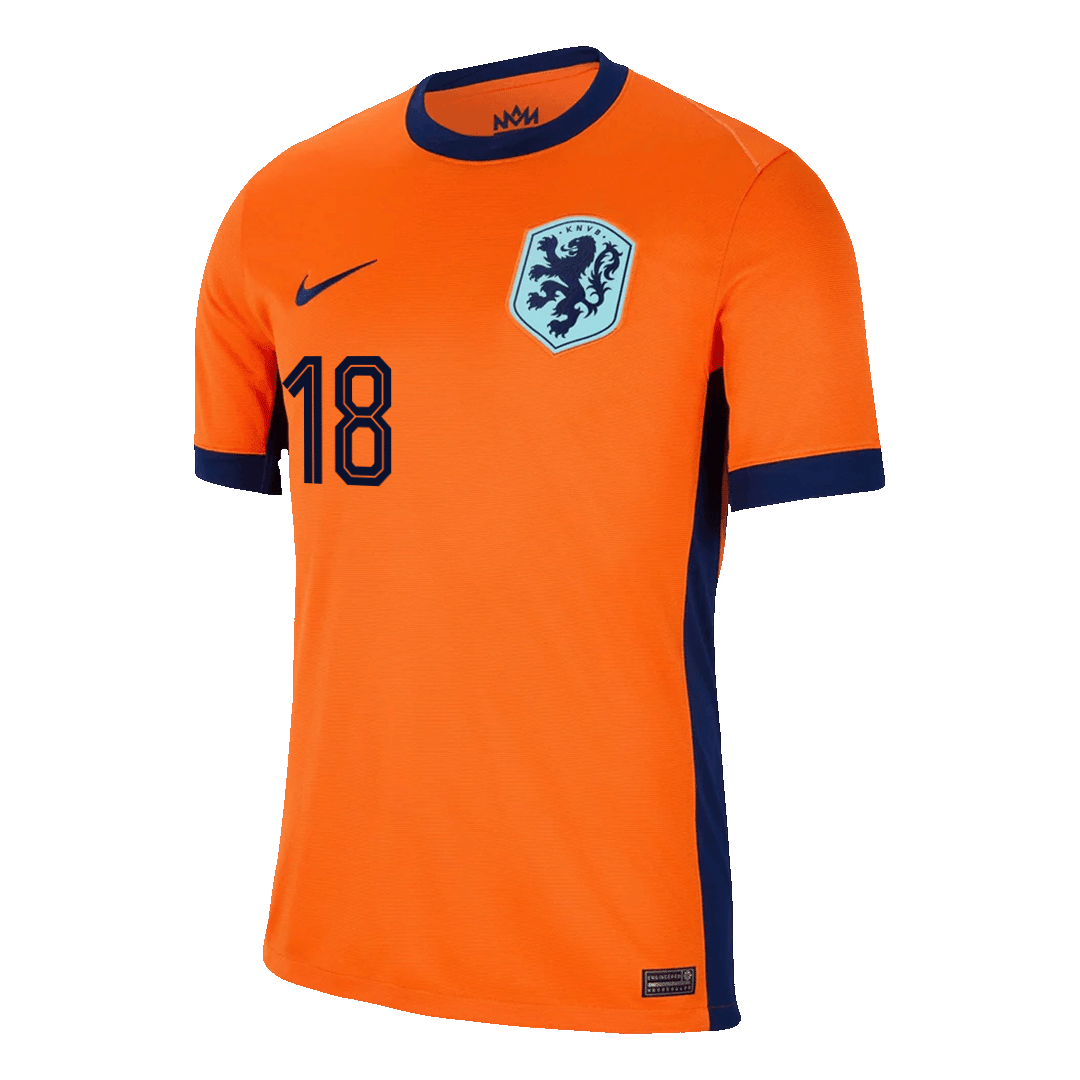 Maillot de football MALEN #18 Pays-Bas Domicile Euro 2024