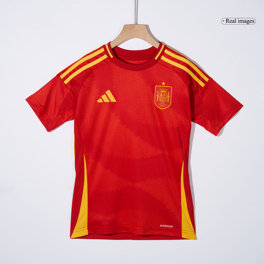 Kits de fútbol para niños: Camiseta local de España (camiseta, pantalón corto y calcetines) para la Eurocopa 2024
