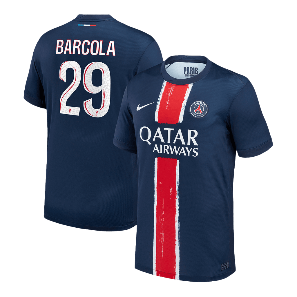 Soccer Kits BARCOLA #29 PSG Home Soccer Jersey 2024/25 Navy
