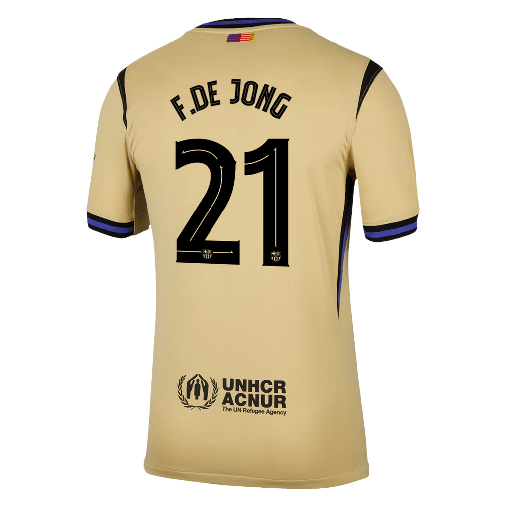 Maillot de football F.DE JONG #21 Barcelone Extérieur 2025/26 Jaune - UCL