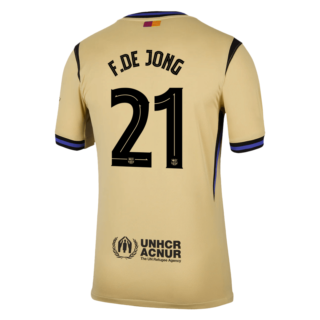 Maillot de football F.DE JONG #21 Barcelone Extérieur 2025/26 Jaune - UCL