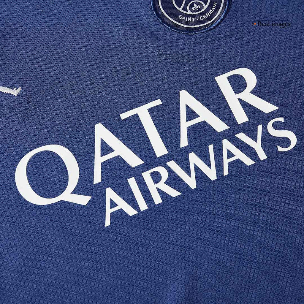 Camiseta de fútbol infantil de visitante del PSG (camiseta y pantalón corto) 2024/25, color azul marino