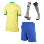 Kits de fútbol para niños: camiseta local de Brasil (camiseta, pantalones cortos y calcetines) para la Copa América 2024