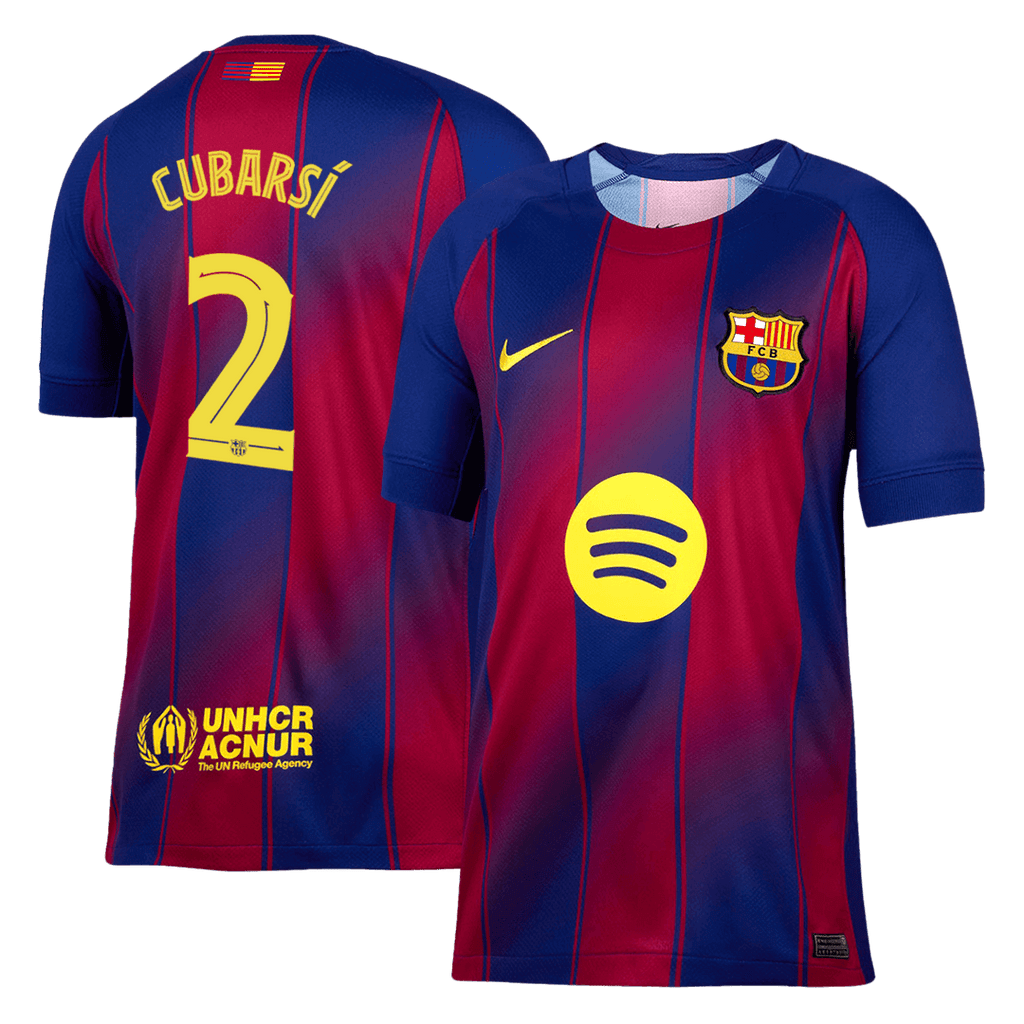 Soccer Kits CUBARSÍ #2 Barcelona Home Soccer Jersey 2025/26 Red&Blue - UCL