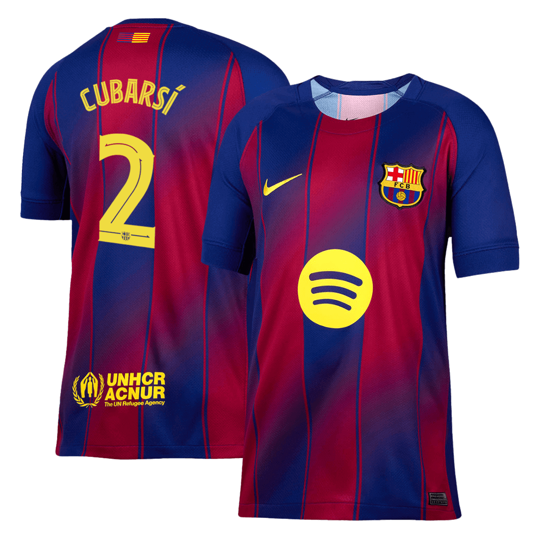 Soccer Kits CUBARSÍ #2 Barcelona Home Soccer Jersey 2025/26 Red&Blue - UCL