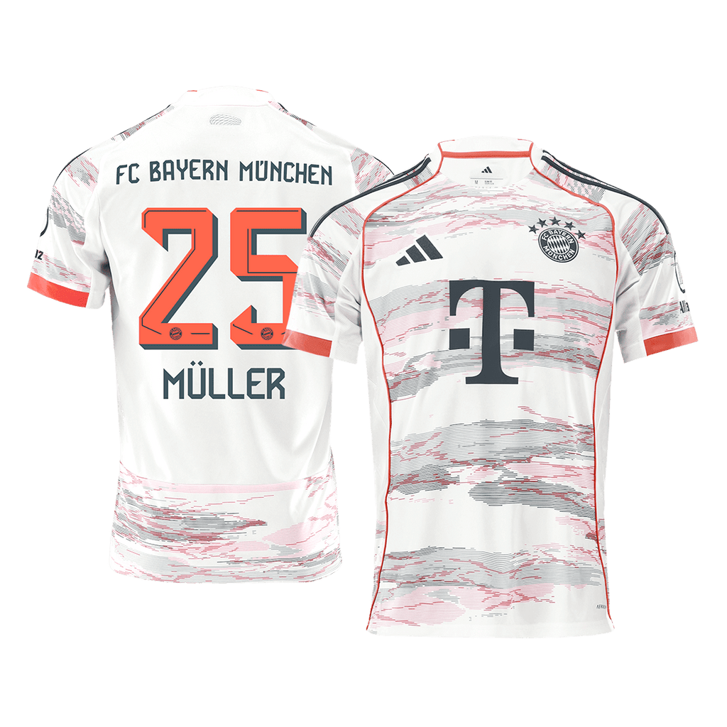 Maillot de football extérieur Bayern Munich MÜLLER #25 2025/26 Blanc