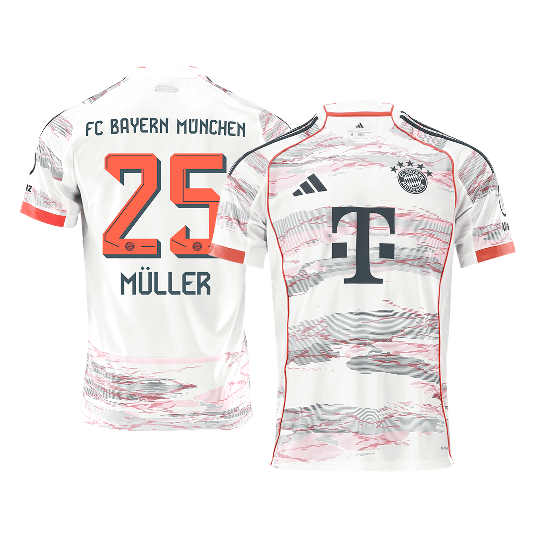 Maillot de football extérieur Bayern Munich MÜLLER #25 2025/26 Blanc