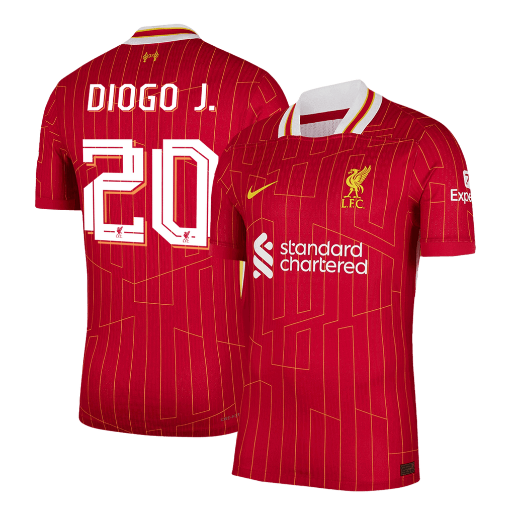 Soccer Kits Authentic  DIOGO J. #20 Liverpool Home Soccer Jersey 2024/25 Red - UCL
