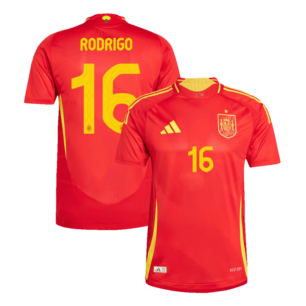 Soccer Kits Authentic RODRIGO #16 Spain Home Soccer Jersey Euro 2024