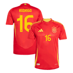 Soccer Kits Authentic RODRIGO #16 Spain Home Soccer Jersey Euro 2024