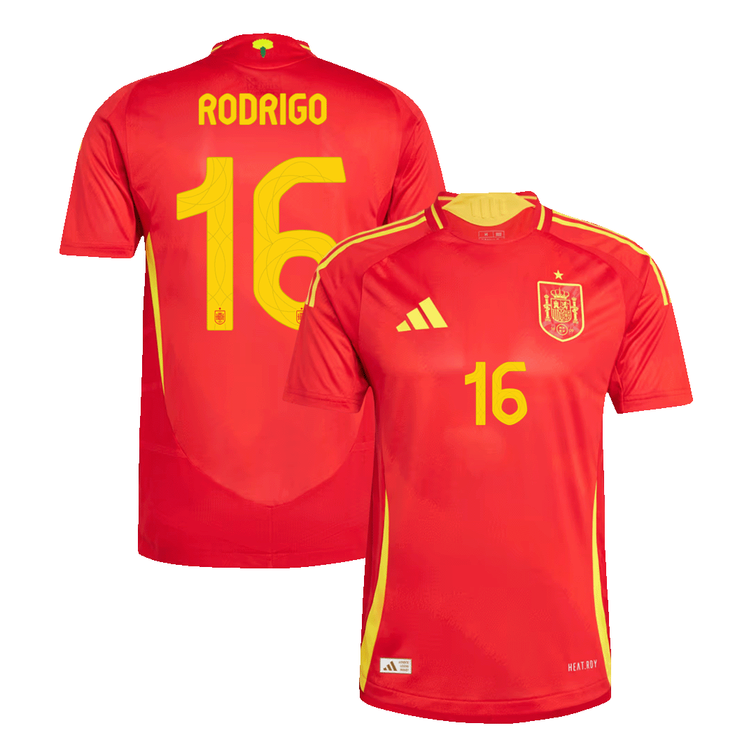 Soccer Kits Authentic RODRIGO #16 Spain Home Soccer Jersey Euro 2024
