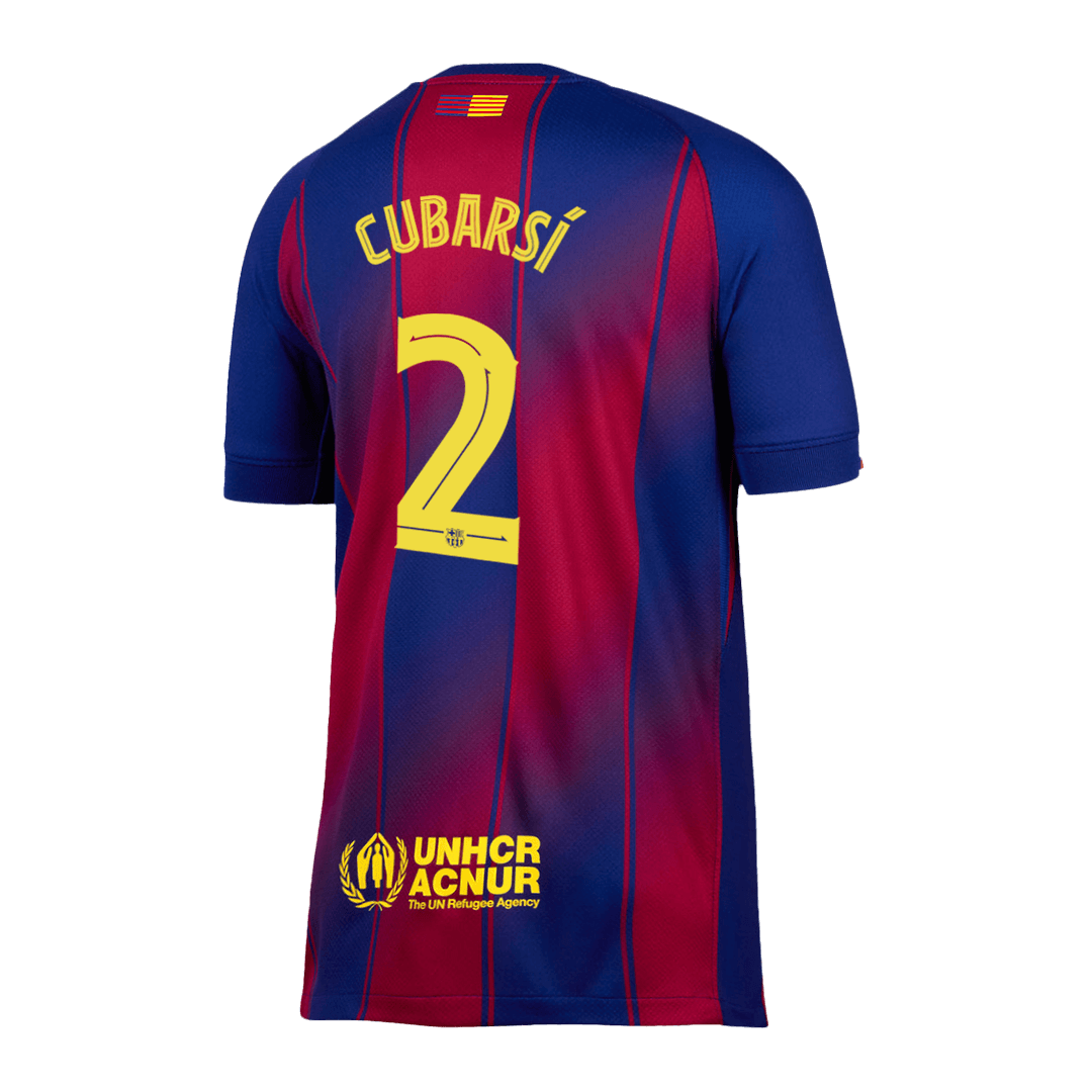 Soccer Kits CUBARSÍ #2 Barcelona Home Soccer Jersey 2025/26 Red&Blue - UCL