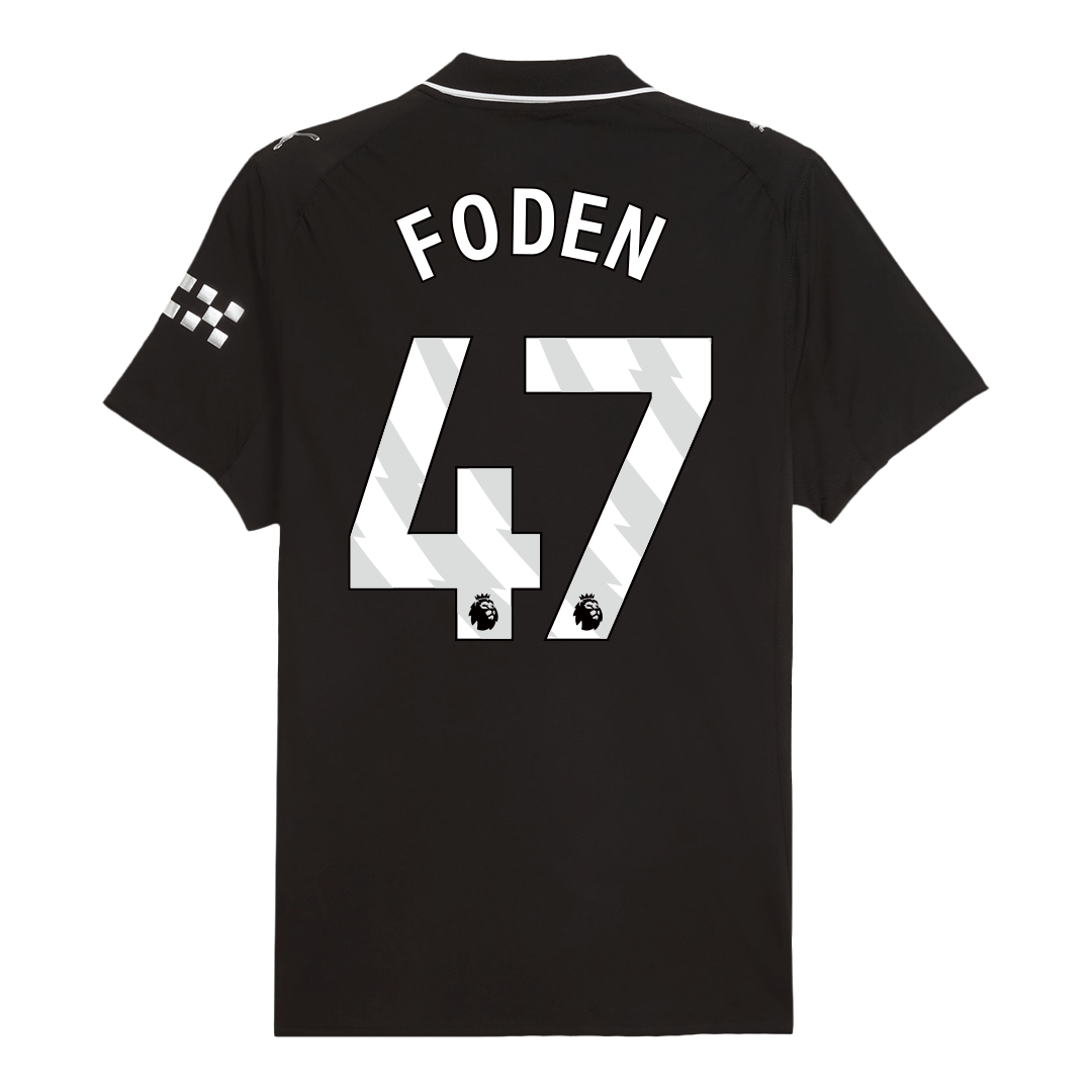 Soccer Kits Authentic FODEN #47 Manchester City Away Soccer Jersey 2025/26 Black
