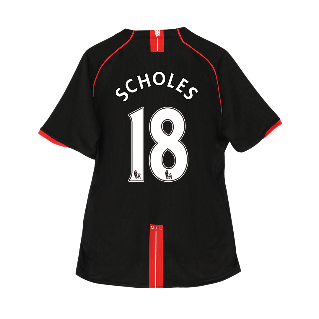Camiseta de fútbol retro Scholes #18 2007/08 Manchester United Visitante