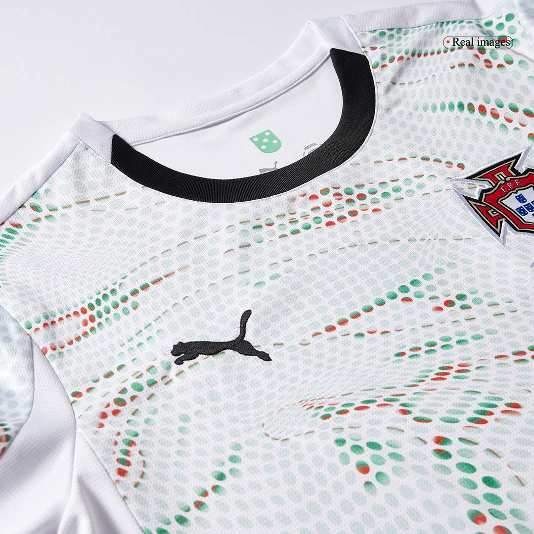 Camiseta de fútbol Ronaldo #7 Portugal de visitante, manga larga, 2025, blanca