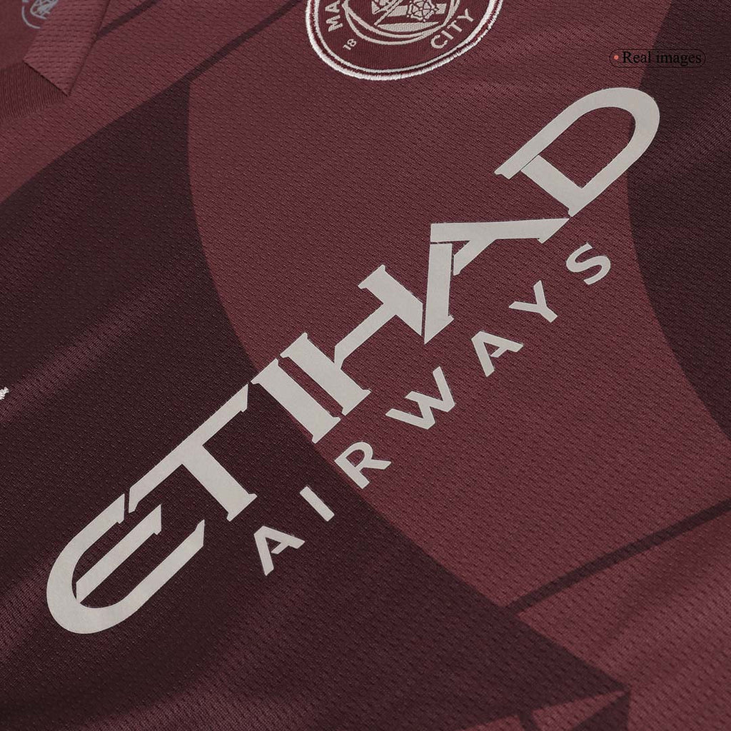 Camiseta de fútbol infantil de visitante del Manchester City (camiseta y pantalón corto) 2024/25