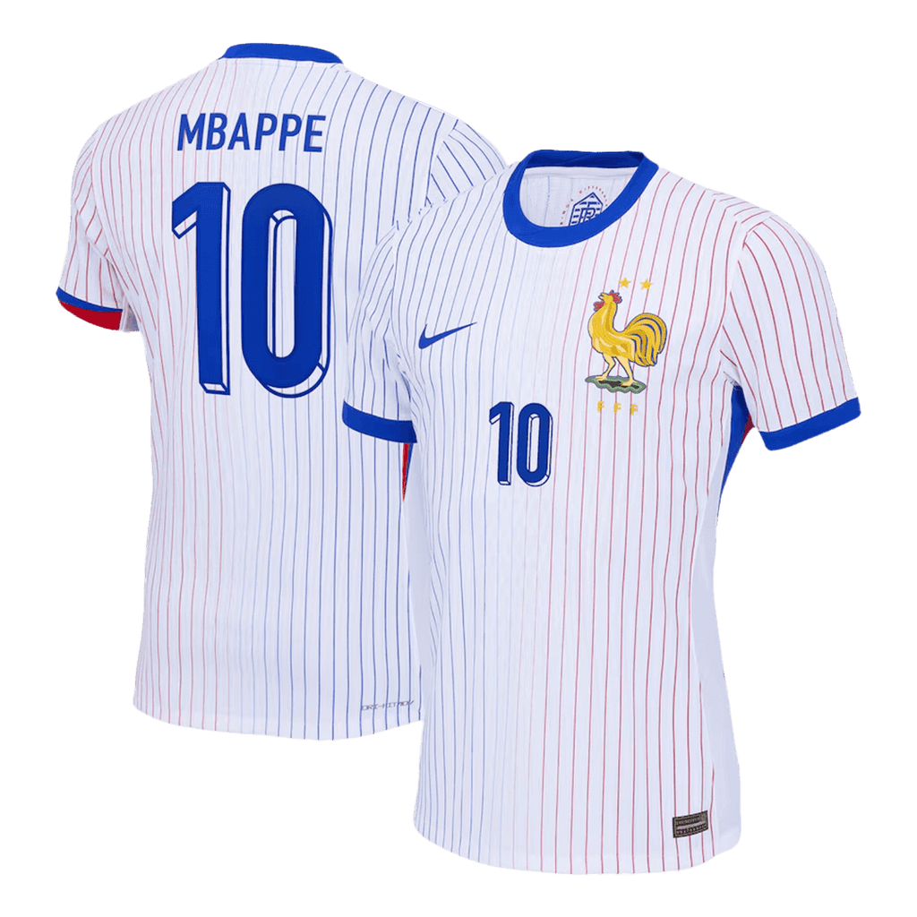 Soccer Kits Authentic MBAPPE #10 France Away Soccer Jersey Euro 2024