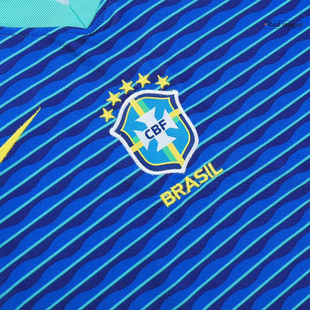 Kits de fútbol: Camiseta de fútbol visitante de Brasil para niños (camiseta y pantalones cortos) Copa América 2024