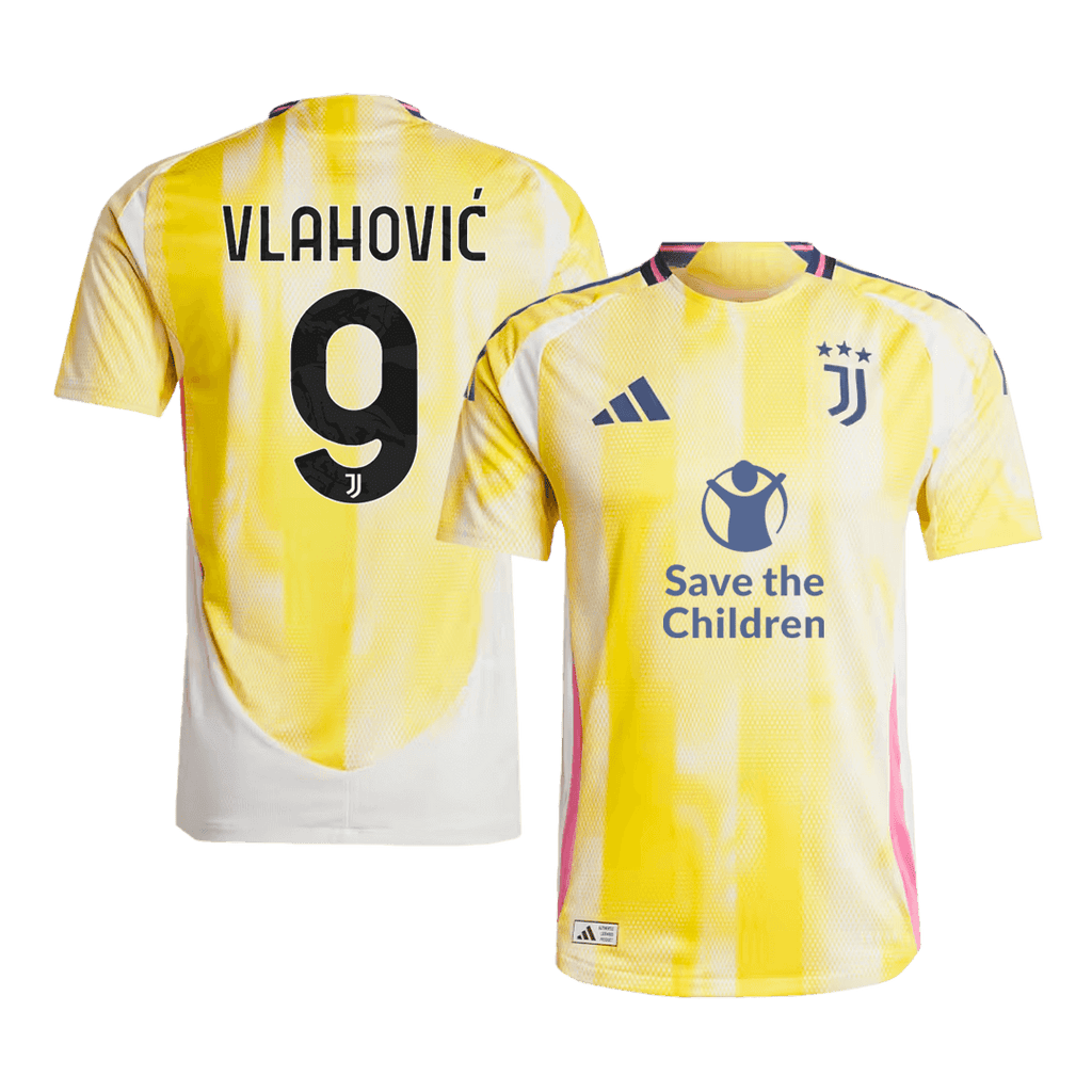 Soccer Kits Authentic  VLAHOVIĆ  #9 Juventus Away Soccer Jersey 2024/25 - Save The Children Sponsor