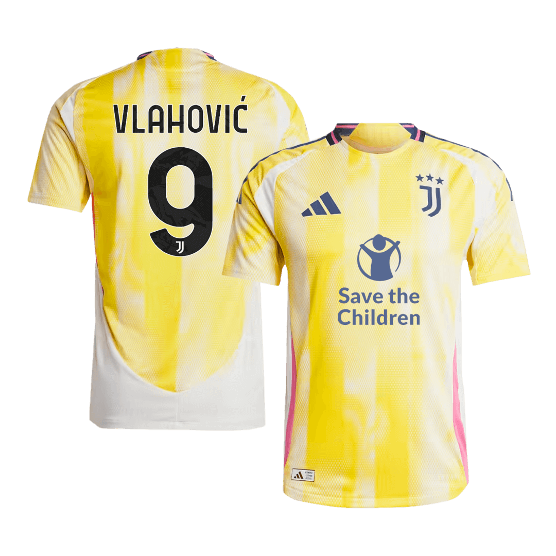 Soccer Kits Authentic  VLAHOVIĆ  #9 Juventus Away Soccer Jersey 2024/25 - Save The Children Sponsor