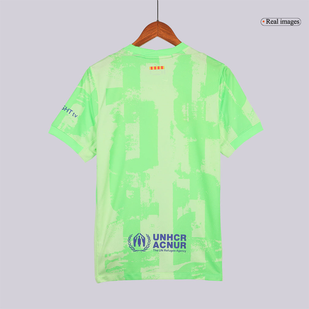 Maillot de football extérieur LAMINE YAMAL #19 Barcelone 2024/25 - UCL - Logo Spotify sans texte ©