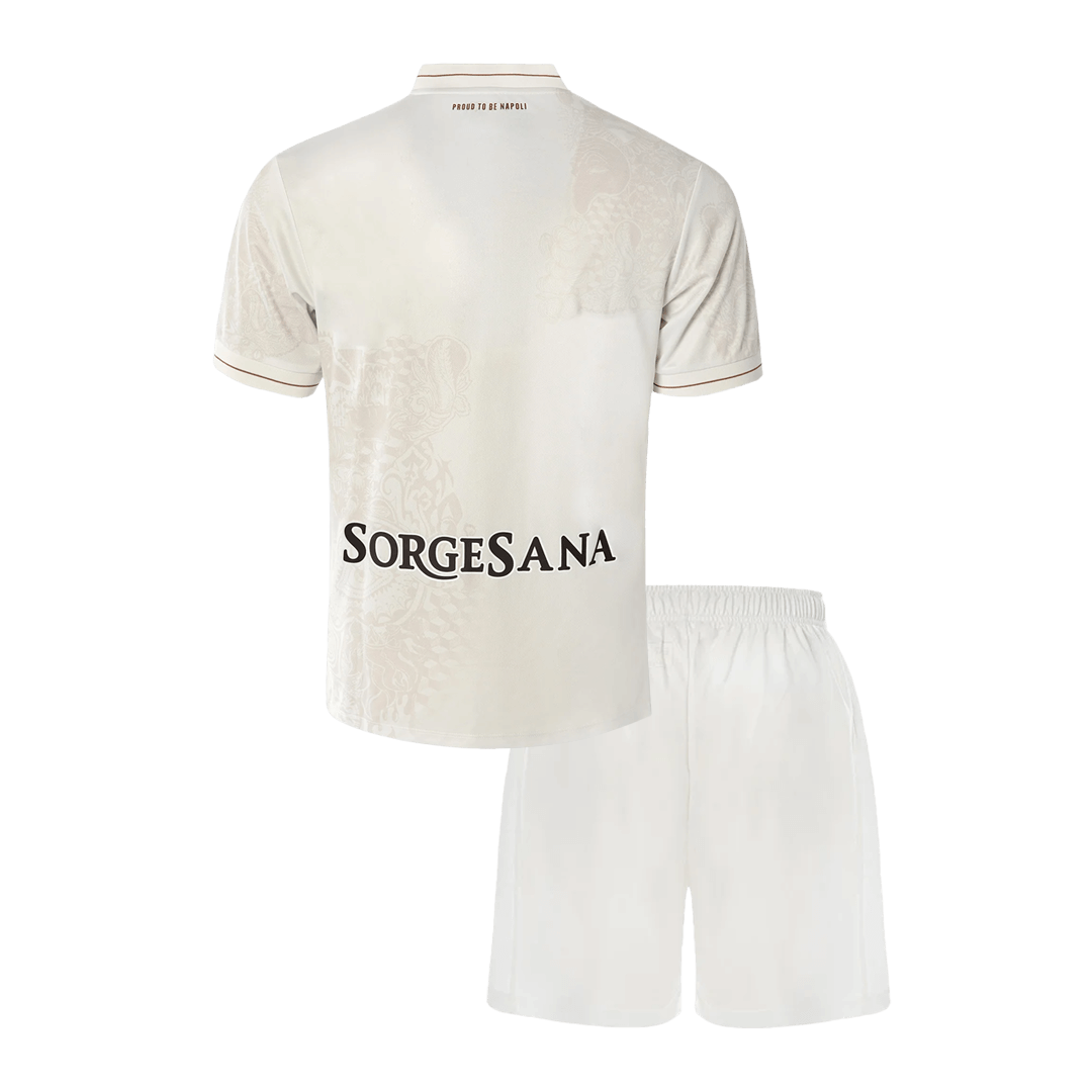 Maillot de football extérieur Naples 25/26 pour enfant (maillot + short) Blanc
