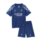 Camiseta de fútbol infantil de visitante del PSG (camiseta y pantalón corto) 2024/25, color azul marino