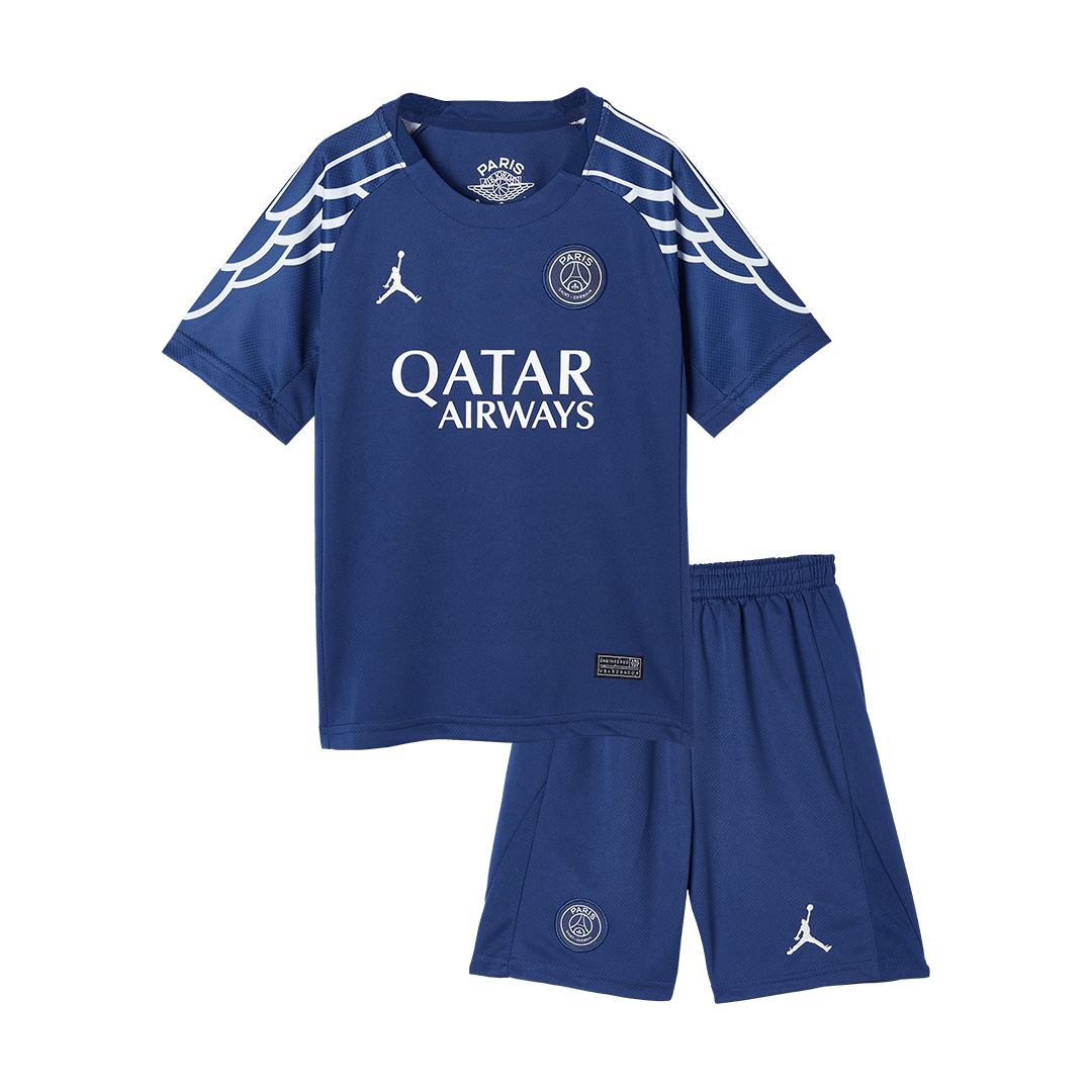 Maillot de football extérieur PSG 4e pour enfant (maillot + short) 2024/25 Bleu marine