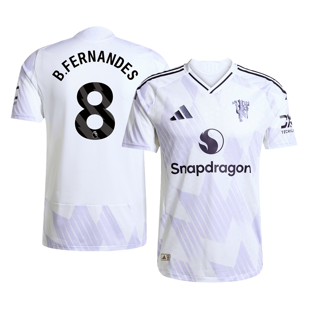 Soccer Kits Authentic B.FERNANDES #8 Manchester United Away Soccer Jersey 2025/26 White