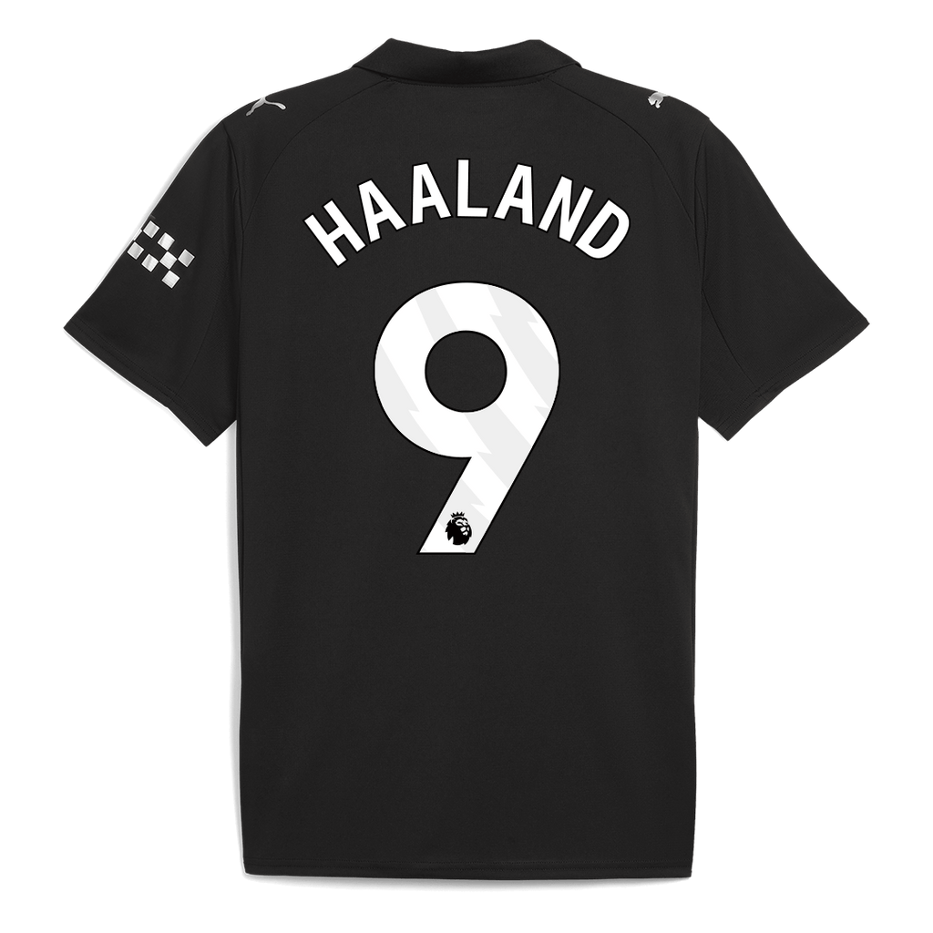 Maillot de football extérieur HAALAND #9 Manchester City 2025/26 Noir