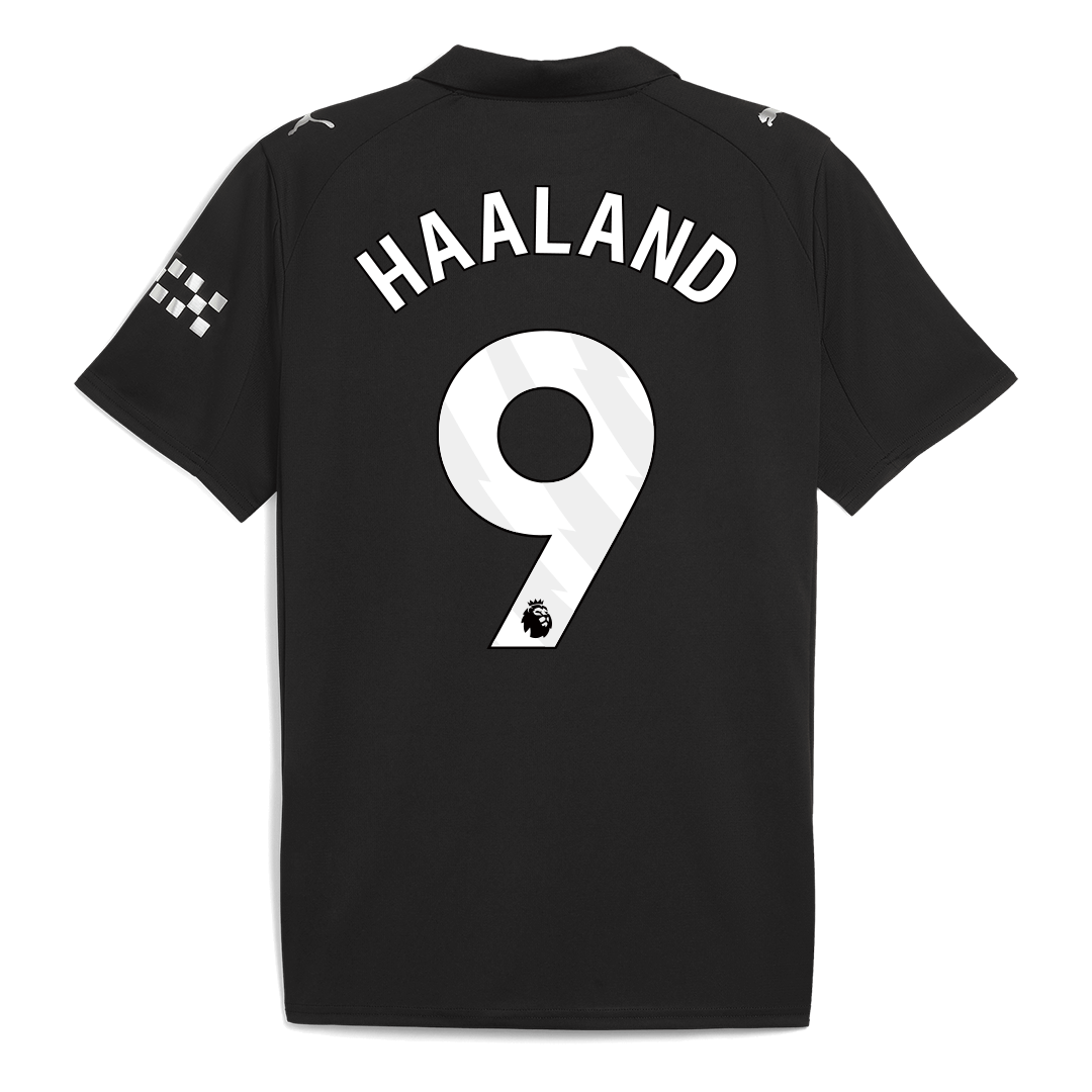 Maillot de football extérieur HAALAND #9 Manchester City 2025/26 Noir