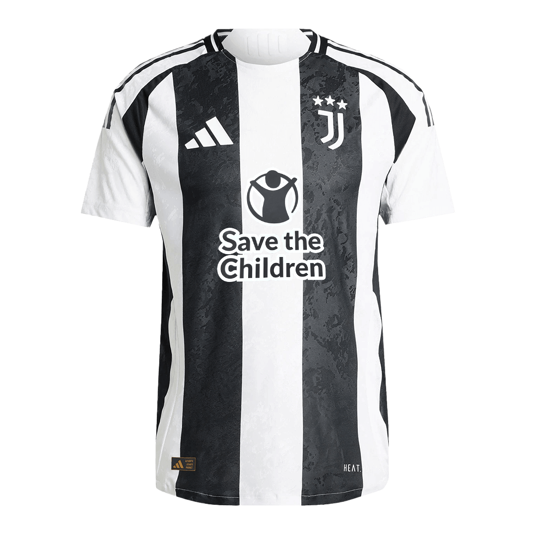 Soccer Kits Authentic  VLAHOVIĆ  #9 Juventus Home Soccer Jersey 2024/25 - Save The Children Sponsor