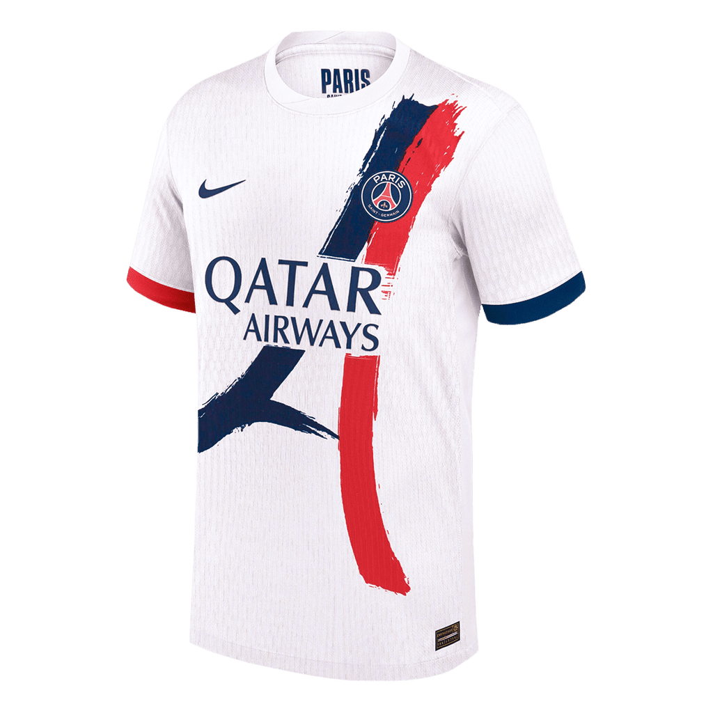 Soccer Kits Authentic KVARATSKHELIA #7 PSG Away Soccer Jersey 2024/25 White - UCL