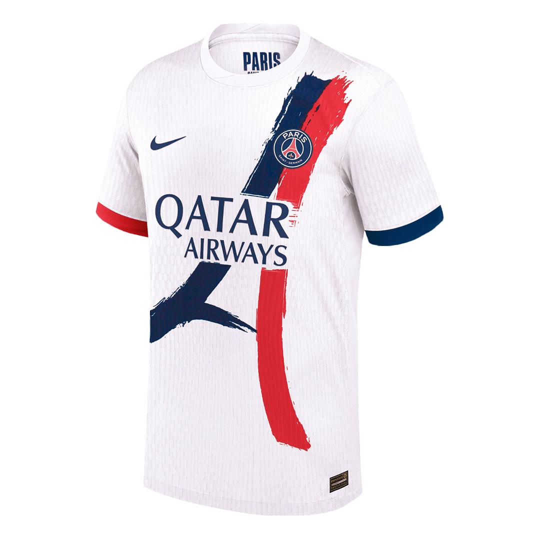 Soccer Kits Authentic KVARATSKHELIA #7 PSG Away Soccer Jersey 2024/25 White - UCL