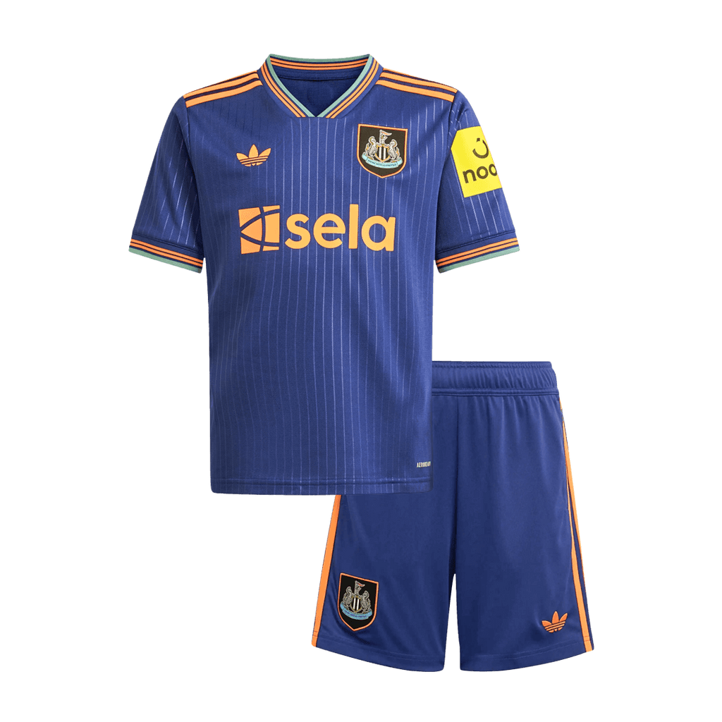 Camiseta de fútbol infantil de visitante del Newcastle United (camiseta y pantalón corto) 2025/26, azul marino
