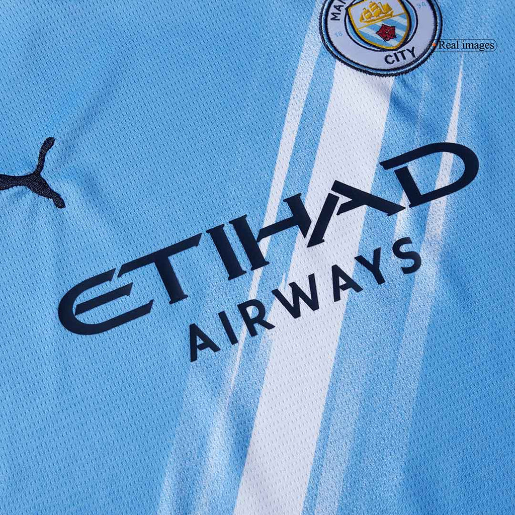 Kit de fútbol para niños: camiseta local del Manchester City (camiseta, pantalones cortos y calcetines) 2025/26, azul