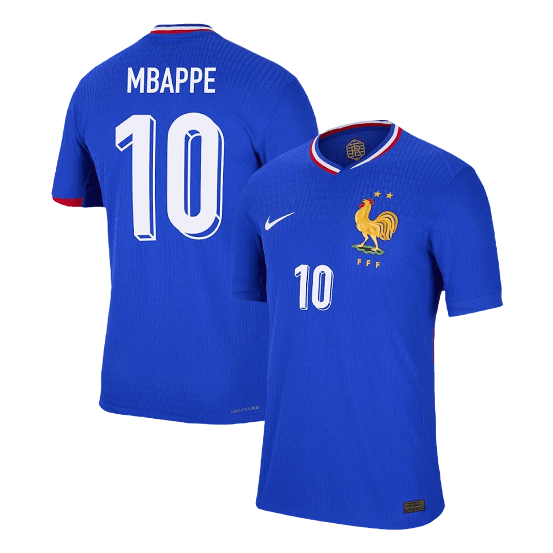 Soccer Kits Authentic MBAPPE #10 France Home Soccer Jersey Euro 2024