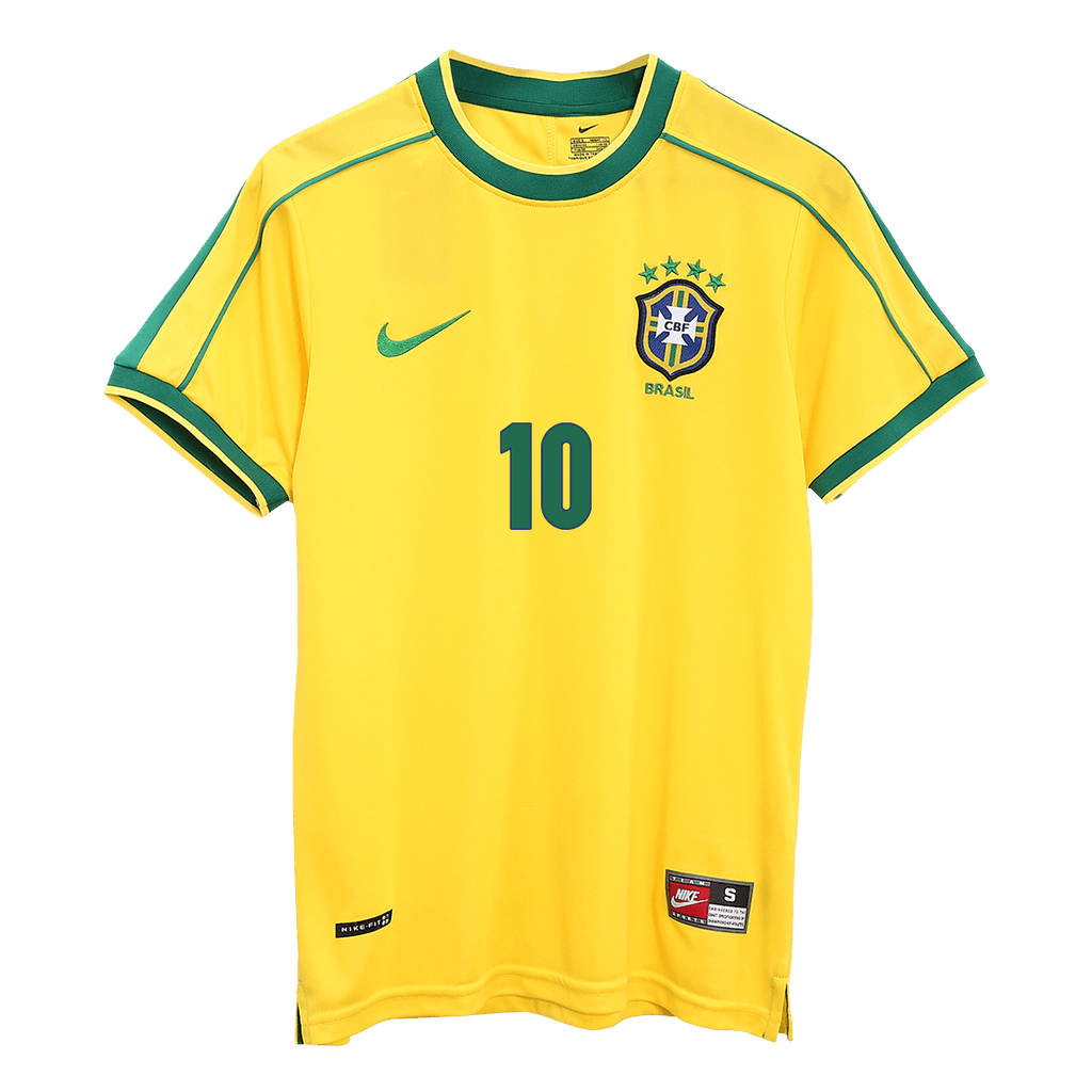 Camiseta de fútbol retro RIVALDO #10 de Brasil 1998 - Copa del Mundo