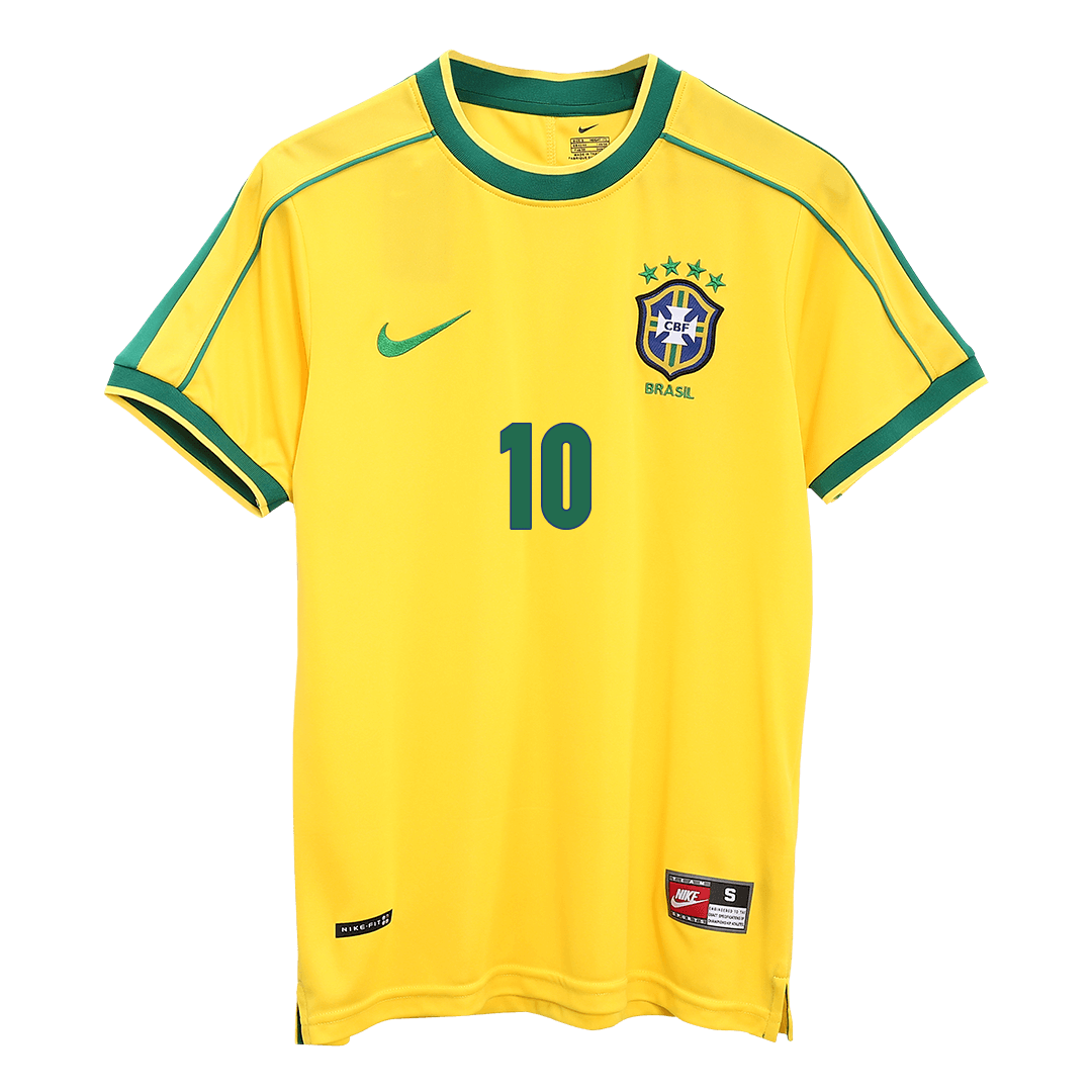 Camiseta de fútbol retro RIVALDO #10 de Brasil 1998 - Copa del Mundo