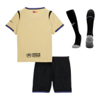 Maillot de football extérieur Barcelone pour enfant (maillot, short, chaussettes) 2025/26 jaune et noir