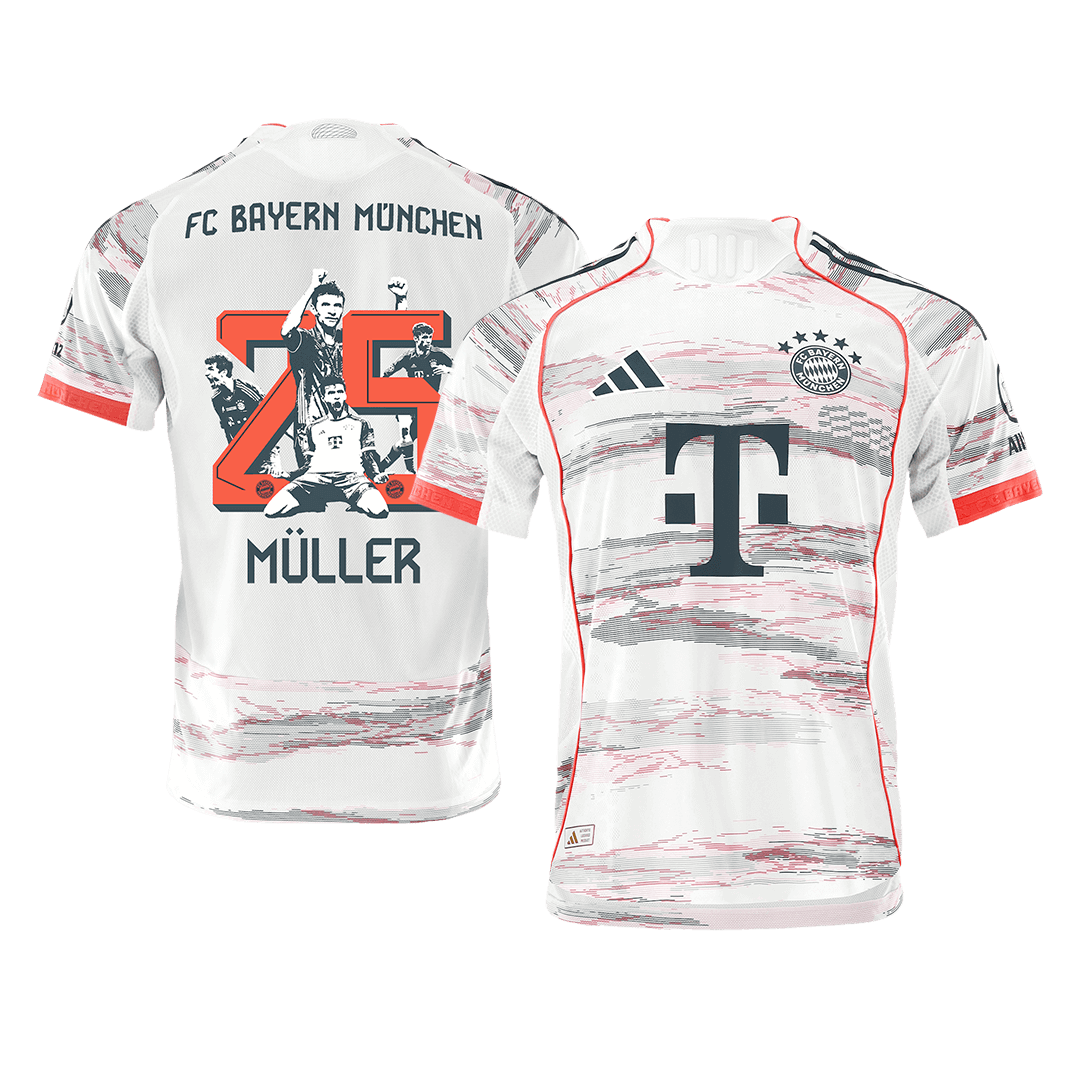 Soccer Kits Authentic MÜLLER Special #25 Bayern Munich Away Soccer Jersey 2025/26 White