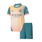Camiseta de fútbol infantil del Manchester City (camiseta y pantalón corto) 2024/25 (4.ª equipación de visitante) "Definitely City"